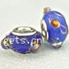 Lampwork Glass Plating Silver Double Core Beads, Rondelle Approx 5MM 