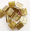Silver Foil Lampwork Beads, Square, gold Approx 2mm 