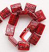 Lampwork Beads, Rectangle, handmade, red Approx 1mm 