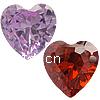 Cubic Zirconia Cabochons, Heart, handmade faceted Grade A 