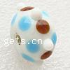 Refined Lampwork Beads, Rondelle, with flower pattern & bumpy Approx 2.5mm 
