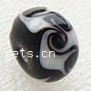 Refined Lampwork Beads, Rondelle, with flower pattern Approx 3mm 