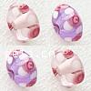 Refined Lampwork Beads, Rondelle, with flower pattern Approx 2.5mm 