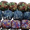 Polymer Clay Jewelry Beads, Cube, with flower pattern 15-13mm Approx 2mm Inch 