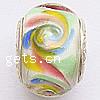 Lampwork Sterling Silver Double Core Beads, Rondelle, 13x10mm, Hole:Approx 4.5MM, Sold by PC