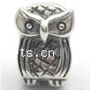 Zinc Alloy European Beads, Owl, plated nickel, lead & cadmium free Approx 4mm 