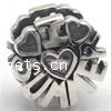 Zinc Alloy Message European Beads, Flower, plated, with letter pattern nickel, lead & cadmium free, 12.5mm Approx 4mm 