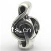 Zinc Alloy European Beads, Music Note, plated nickel, lead & cadmium free Approx 4.5mm 