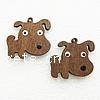 Dyed Wood Pendants, Dog, brown Approx 2mm 