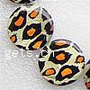 Painted Shell Beads, Flat Round, leopard pattern Approx 1mm Approx 15 Inch, Approx 
