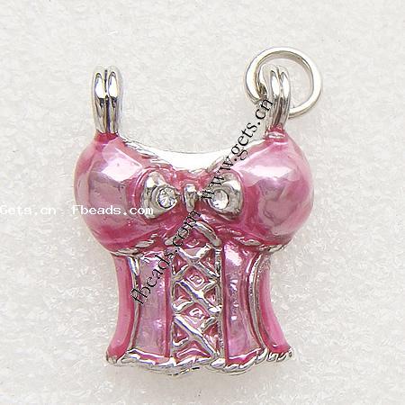 Garment Shaped Zinc Alloy Pendants, plated, enamel, more colors for choice, 17x24mm, Sold By PC