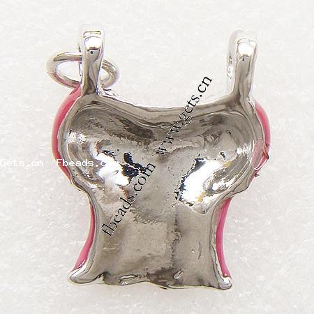 Garment Shaped Zinc Alloy Pendants, plated, enamel, more colors for choice, 17x24mm, Sold By PC