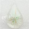 Кулоны Лэмпворк с внутренним цветком , Каплевидная форма, цветок внутри отверстие:Приблизительно 2mm, продается PC