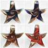 Pendentifs artisanaux au style murano, chalumeau, étoile, fait à la main, sable d'or, plus de couleurs à choisir Environ 8mm, Vendu par PC