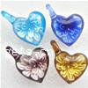 Pendentifs Murano fleur intérieur, chalumeau, coeur, fleur intérieure, plus de couleurs à choisir Environ 6mm, Vendu par PC