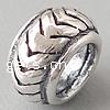 No Troll Thailand Sterling Silver European Beads, Rondelle, without troll & stripe Approx 4mm 