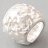 Sterling Silver European Beads, 925 Sterling Silver, Drum, plated, with flower pattern & without troll Approx 4.5mm 