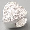 Sterling Silver European Beads, 925 Sterling Silver, Heart, plated, without troll Approx 5mm 