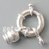 Sterling Silver Spring Ring Clasp, 925 Sterling Silver, plated, with end cap 15mm Approx 4mm 
