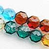 Klasse AA Kristallperlen, Kristall, Achteck, facettierte, mehrere Farben vorhanden, 17x17x10mm, Länge:13.5 ZollInch, 20PCs/Strang, verkauft von Strang