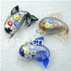 Animal Lampwork Pendants, Dolphin, silver foil, mixed colors Approx 4mm 