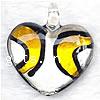 Pendentifs artisanaux au style murano, chalumeau, coeur, fait à la main, feuille d'argent Environ 4mm, Vendu par PC