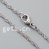 Fashion Stainless Steel Necklace Chain, rope chain, original color, 2mm Inch 