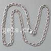 Cadena del collar de acero inoxidable, cadena de rectángulo, color original, 9x5x2mm, longitud:20 Inch, Vendido por Sarta
