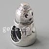 Troll Thailand Sterling Silver European Beads, Snowman, with troll Approx 4mm 