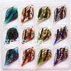 Lampwork Pendants, handmade, mixed & gold sand, mixed colors Approx 8mm 