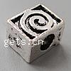 Zinc Alloy European Beads, Rectangle, plated, without troll nickel, lead & cadmium free Approx 4.5mm 