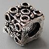 Zinc Alloy European Beads, Cube, plated, without troll cadmium free Approx 4mm 