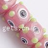 Evil Eye Lampwork Beads, Cube, pink Approx 2mm .5 Inch 