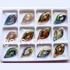 Lampwork Pendants, Leaf, handmade, gold sand, mixed colors Approx 10mm 