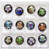 Inner Flower Lampwork Pendants, with Plastic Box, Flat Round, handmade, gold sand, mixed colors Approx 7.5mm 