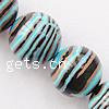 Synthetic Turquoise Beads, Round & stripe, multi-colored Approx 1mm Inch 