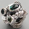 Perles de European en argent Sterling Cubic Zirconia Thaïlande, rondelle, avec filetage & avec zircone cubique & spirale Environ 4mm, Vendu par PC