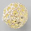 Hollow Brass Beads, Round, plated Approx 1mm 