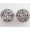Zinc Alloy Hollow Beads, Round, plated nickel, lead & cadmium free, 18mm Approx 3mm 
