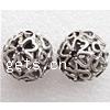 Zinc Alloy Hollow Beads, Round, plated nickel, lead & cadmium free, 19mm Approx 1.5mm, Approx 