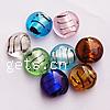 Silver Foil Lampwork Beads, Flat Round, drawbench, translucent, mixed colors Approx 2mm 