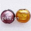 Silver Foil Lampwork Beads, Flat Round Approx 2mm 