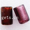 Silver Foil Lampwork Beads, Tube Approx 3mm 