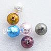 銀箔琉璃珠, ランプワーク, ラウンド形, シルバーフォイル, 無色, 16mm, 穴:約 3mm, 売り手 パソコン