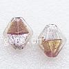 Silver & Gold Foil Lampwork Beads, Rhombus, gold foil and silver foil Approx 2mm 