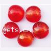 Silver Foil Lampwork Beads, Flat Round & translucent, red Approx 2mm 