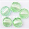 Silver Foil Lampwork Beads, Flat Round & translucent, light green Approx 2mm 