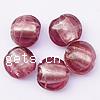 Silver Foil Lampwork Beads, Flat Round & translucent, red Approx 2mm 