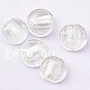 Silver Foil Lampwork Beads, Flat Round & translucent Approx 2mm 
