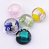 Silver Foil Lampwork Beads, Flat Round, translucent, mixed colors Approx 2mm 